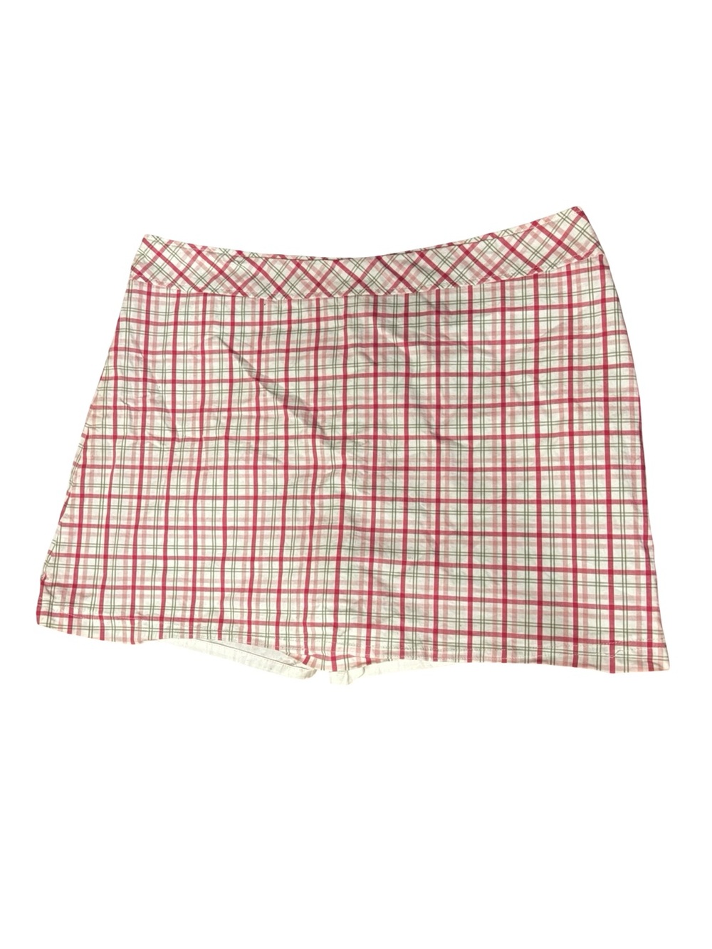 Vintage Tangents Pink Plaid Built-In Mini Skort